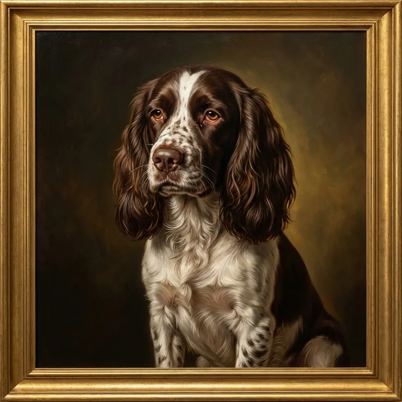 Oil painting portrait on canvas — close-up detail